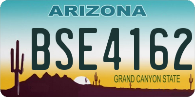 AZ license plate BSE4162