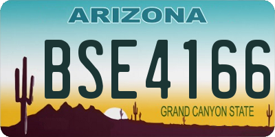 AZ license plate BSE4166