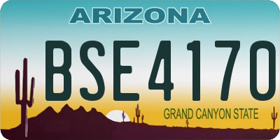 AZ license plate BSE4170