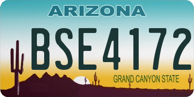 AZ license plate BSE4172