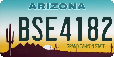 AZ license plate BSE4182