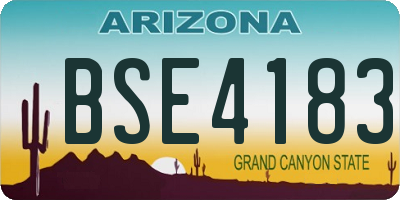 AZ license plate BSE4183