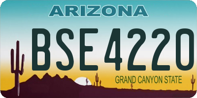 AZ license plate BSE4220