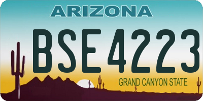 AZ license plate BSE4223