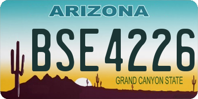 AZ license plate BSE4226
