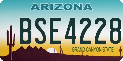 AZ license plate BSE4228