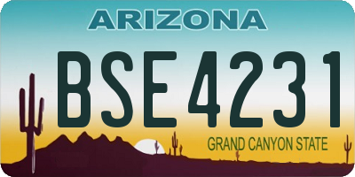 AZ license plate BSE4231