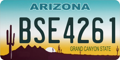 AZ license plate BSE4261