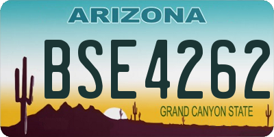 AZ license plate BSE4262