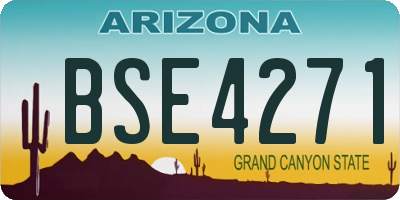 AZ license plate BSE4271
