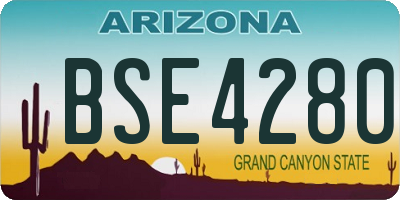 AZ license plate BSE4280