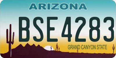 AZ license plate BSE4283