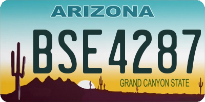 AZ license plate BSE4287