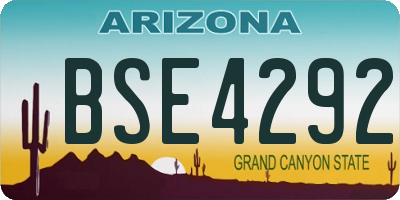 AZ license plate BSE4292