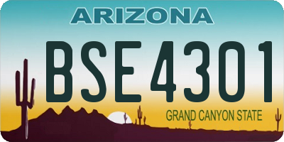 AZ license plate BSE4301