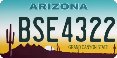 AZ license plate BSE4322