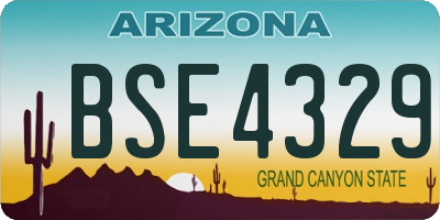 AZ license plate BSE4329