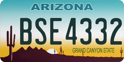 AZ license plate BSE4332