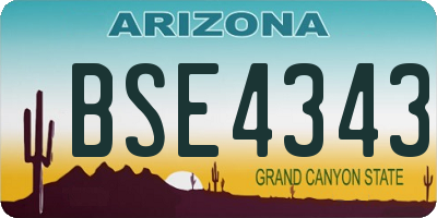 AZ license plate BSE4343