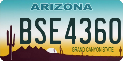 AZ license plate BSE4360