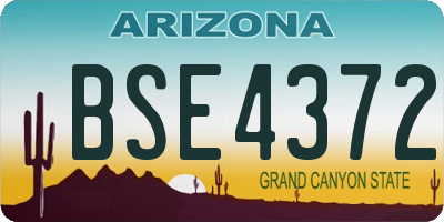 AZ license plate BSE4372