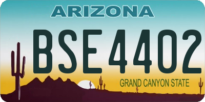 AZ license plate BSE4402