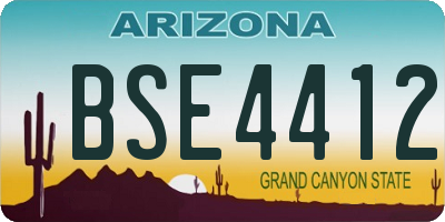 AZ license plate BSE4412