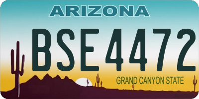 AZ license plate BSE4472