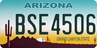 AZ license plate BSE4506