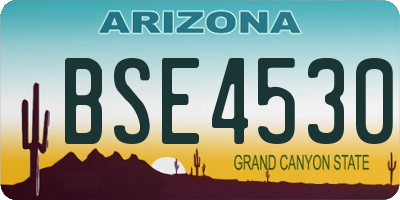 AZ license plate BSE4530