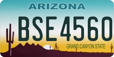 AZ license plate BSE4560