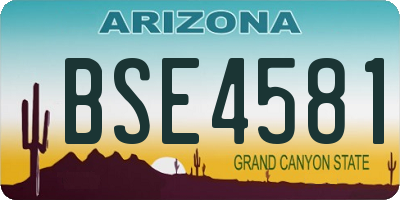 AZ license plate BSE4581