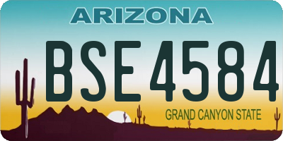 AZ license plate BSE4584