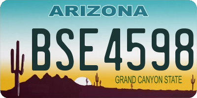 AZ license plate BSE4598