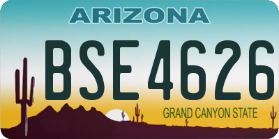 AZ license plate BSE4626