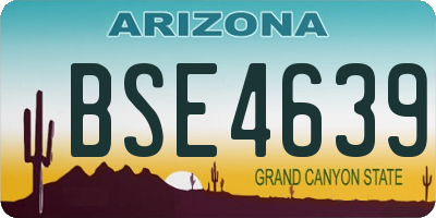 AZ license plate BSE4639