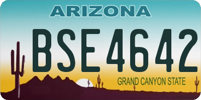 AZ license plate BSE4642