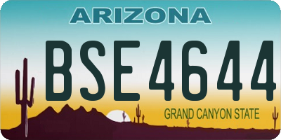 AZ license plate BSE4644
