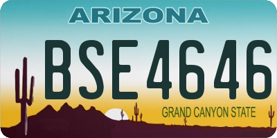 AZ license plate BSE4646