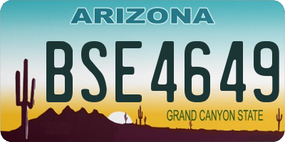 AZ license plate BSE4649