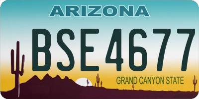 AZ license plate BSE4677