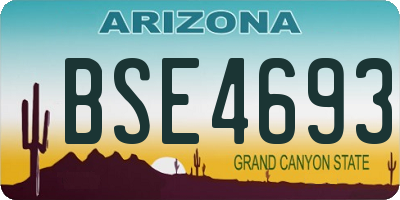 AZ license plate BSE4693