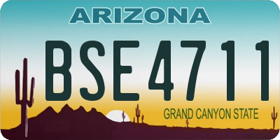 AZ license plate BSE4711
