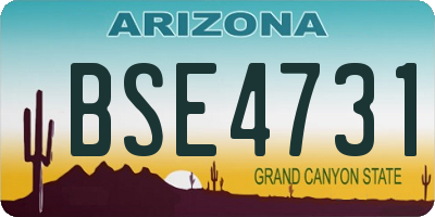 AZ license plate BSE4731