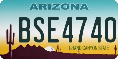 AZ license plate BSE4740