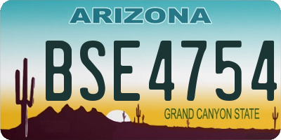 AZ license plate BSE4754