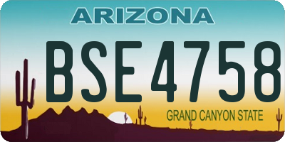 AZ license plate BSE4758