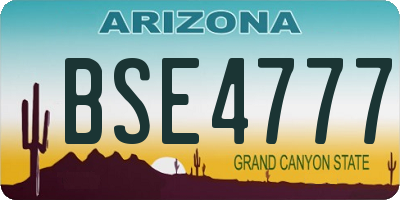 AZ license plate BSE4777