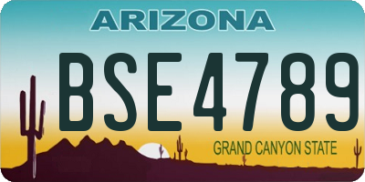 AZ license plate BSE4789