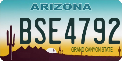 AZ license plate BSE4792
